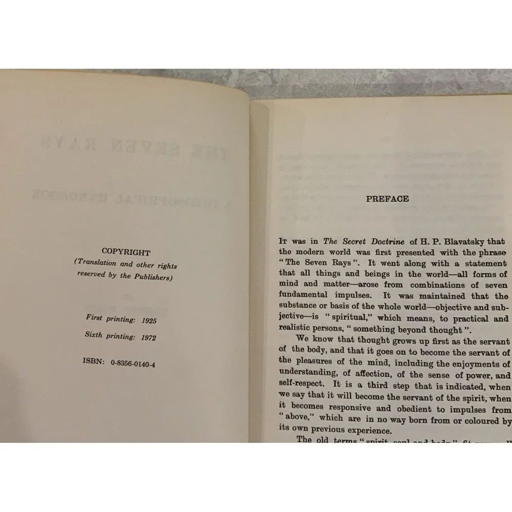 The Seven Rays Ernest Wood 1970s A Theosophical Handbook Antique